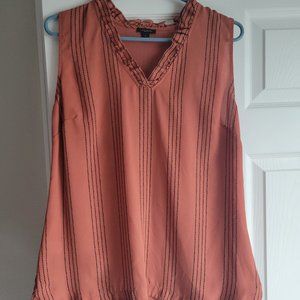 Ann Taylor Factory Ruffle Trim Sleeveless Blouse